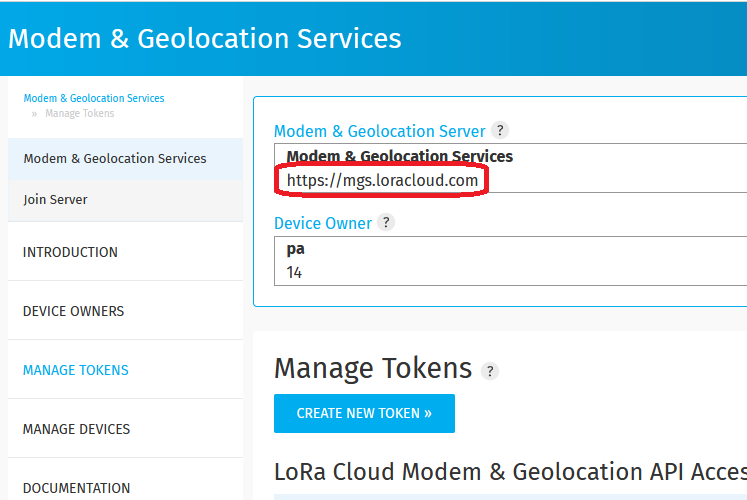 LoRa Cloud Modem & Geolocation Services URL