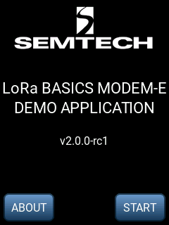 LoRa Basics Modem-E Evaluation Kit Splash Screen
